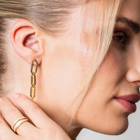 Aros Pendentes Elo Bañado en Oro 18k