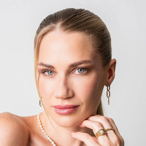 Aros Pendentes Elo Bañado en Oro 18k