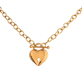 Collar Amor Eterno  Corazón Folheado A Oro 18k