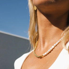 Collar Baiano Com Pérolas Bañado en Oro 18k