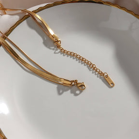 Collar Celina Trío Capas Malha Bañado en Oro 18K