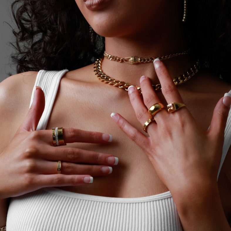 Collar Choker Serpente Bañado en Oro 18K