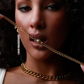 Collar Choker Serpente Bañado en Oro 18K