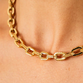 Collar Elos Chunky Bañado en Oro 18k