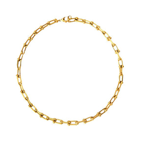 Collar Elos Inspiração Entrelaçados Bañado en Oro 18K