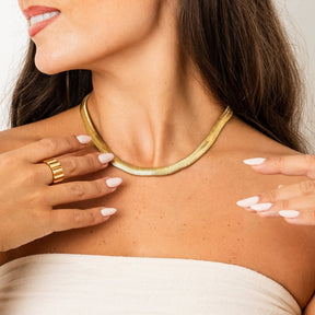 Collar Gargantilha Gaia Malha Bañado en Oro 18k