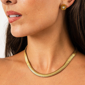Collar Gargantilha Gaia Malha Bañado en Oro 18k