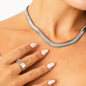 Collar Gargantilha Gaia Malha - Plata