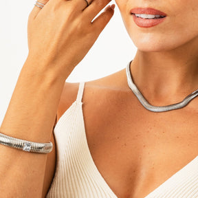 Collar Gargantilha Gaia Malha - Plata