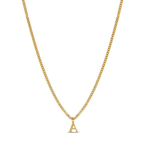 Collar Letra Inicial Cadena Bañado en Oro de 18K