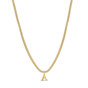 Collar Letra Inicial Malla Bañado en Oro de 18K