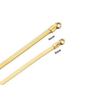 Collar Malha Snake Dourado Bañado en Oro 18K