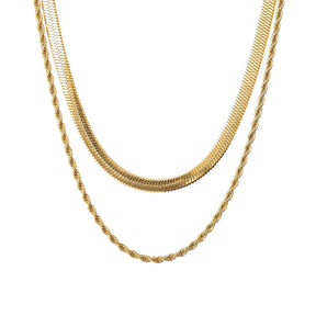 Mix Collar Melina Bañado en Oro 18k