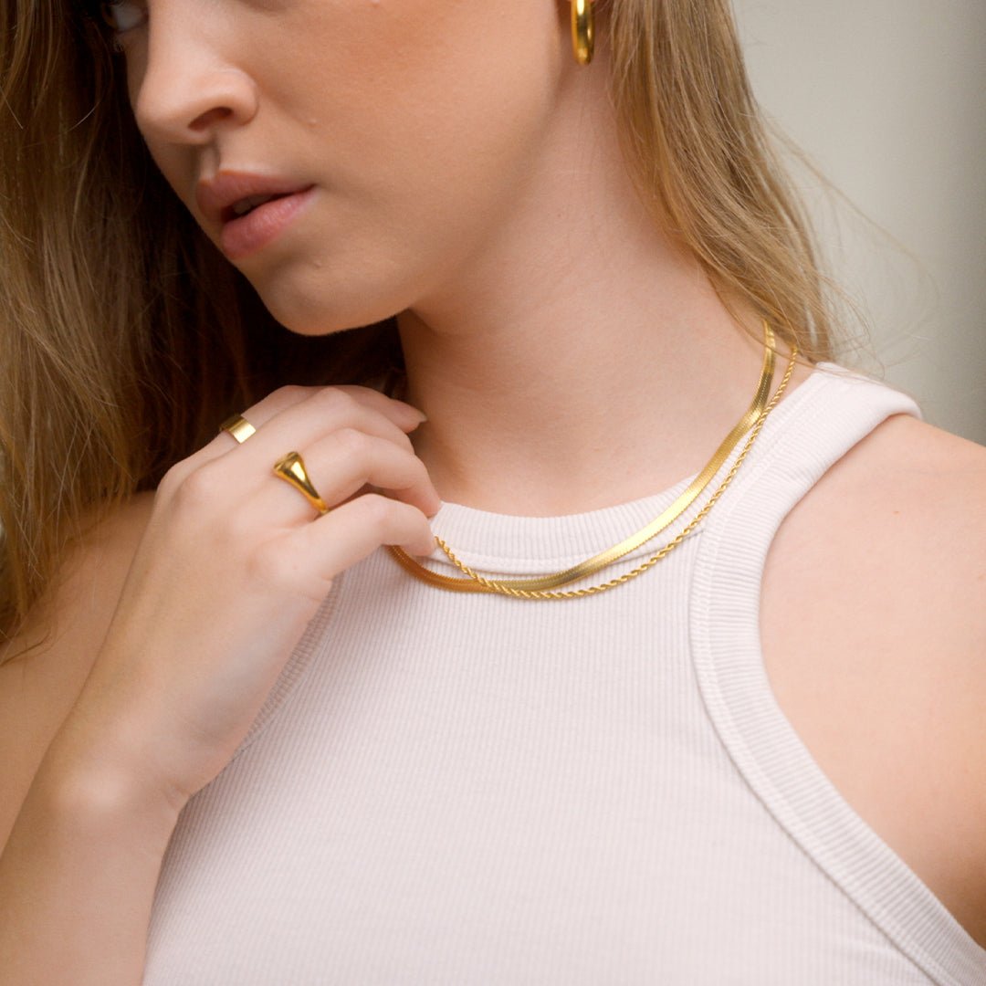 Mix Collar Melina Bañado en Oro 18k