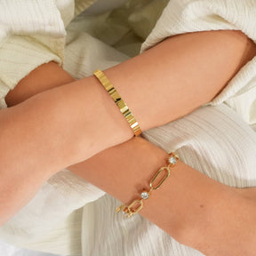 Pulsera Crystal Link Bañada en Oro 18k