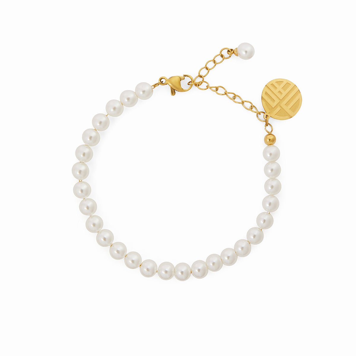 Pulsera de Pérolas Charm Bañada en Oro 18K