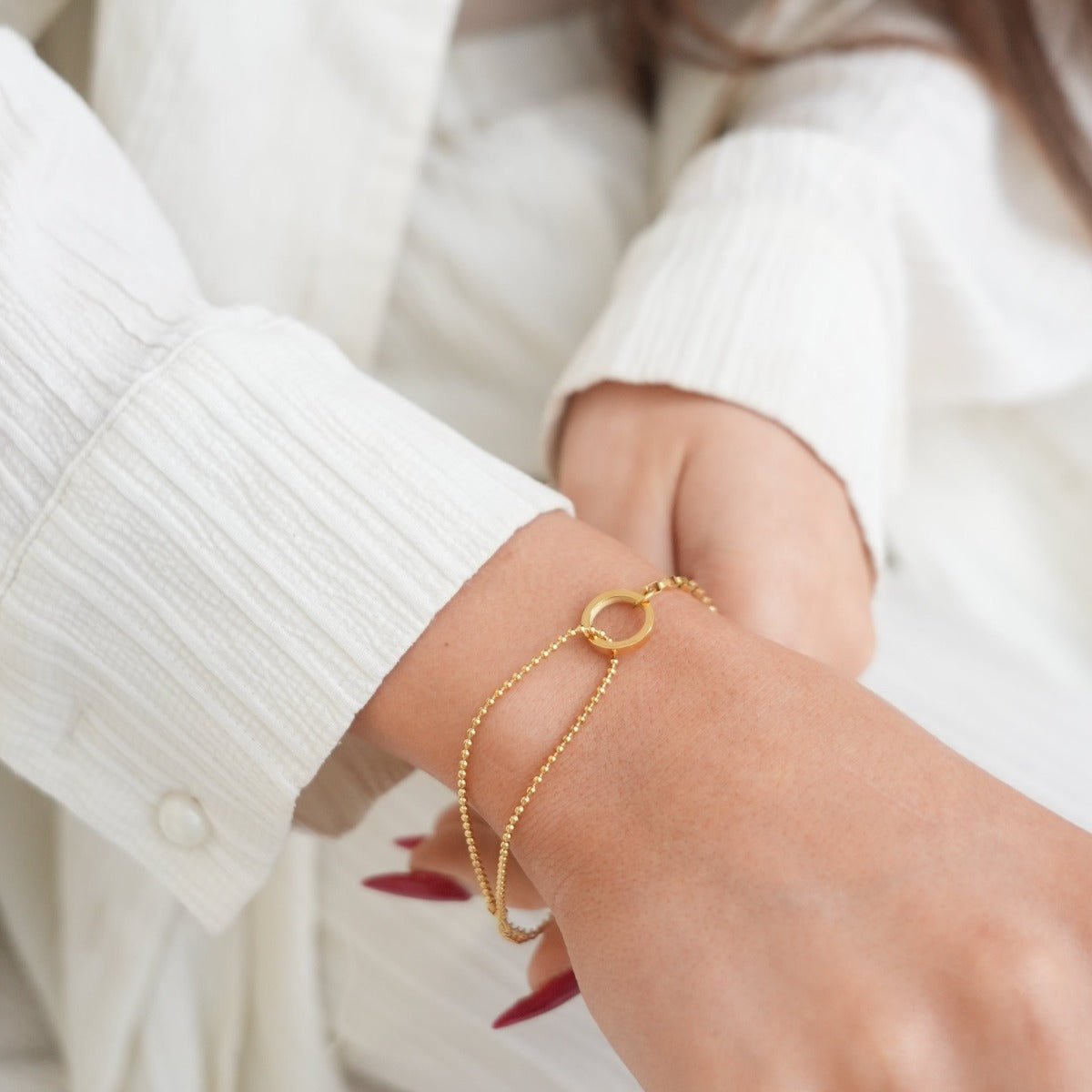 Pulsera Une Bañada en Oro 18k