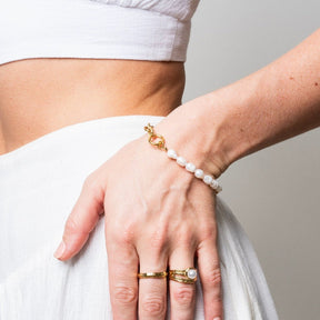 Pulsera Mood Pérola Bañado en Oro 18k