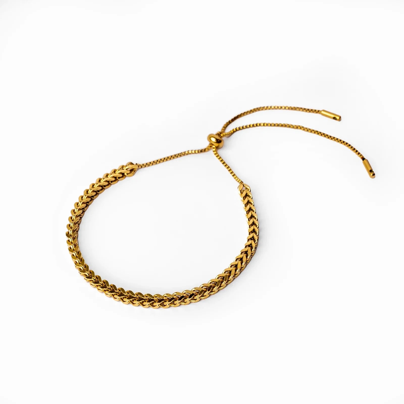 Pulsera Trama Ajustable Bañado en Oro 18k