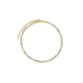 Tobillera Amalfi Cravejada de Zirconia Bañado en Oro 18K