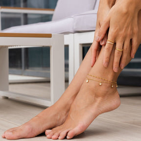 Tobillera Atlas Zirconia Bañado en Oro 18K